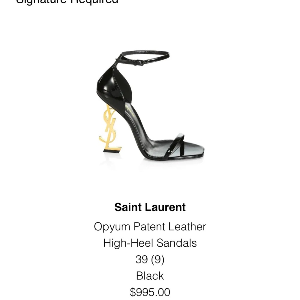 Saint Laurent Black Opyum Patent Leather High-Heel Sandals